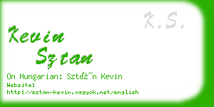 kevin sztan business card